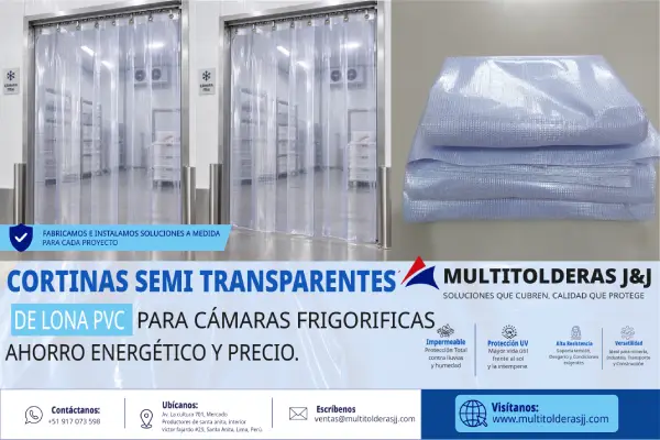 cortinas semi transparentes de lona PVC.