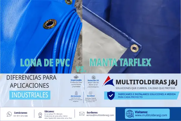 Lona pvc y manta tarflex diferencia