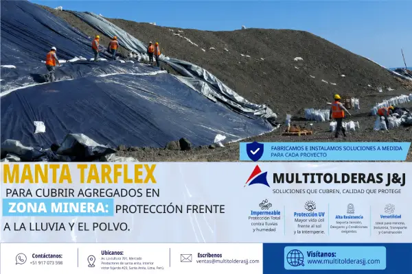 mantas de Tarflex para cubrir agregados
