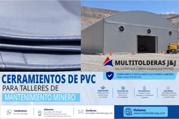 Cerramiento de PVC para talleres de Mantenimiento minero